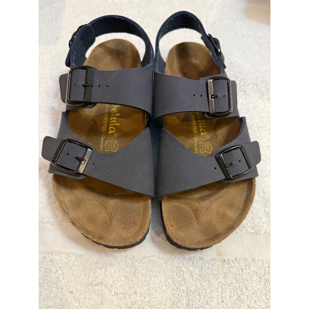 Betula by Birkenstock Sandals Navy Blue 3-Strap Buckle Slides EU 38 US L7 M5